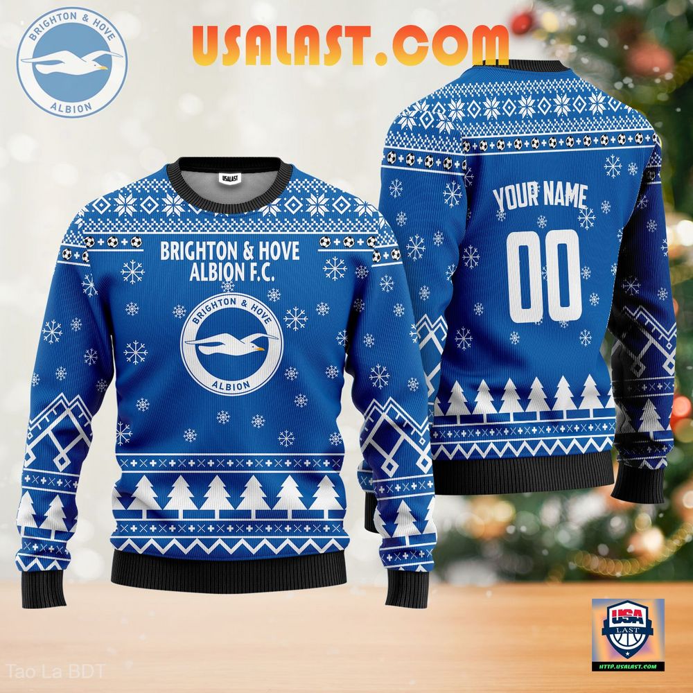 Brighton & Hove Albion F.C. Personalized Sweater Christmas Jumper – Usalast