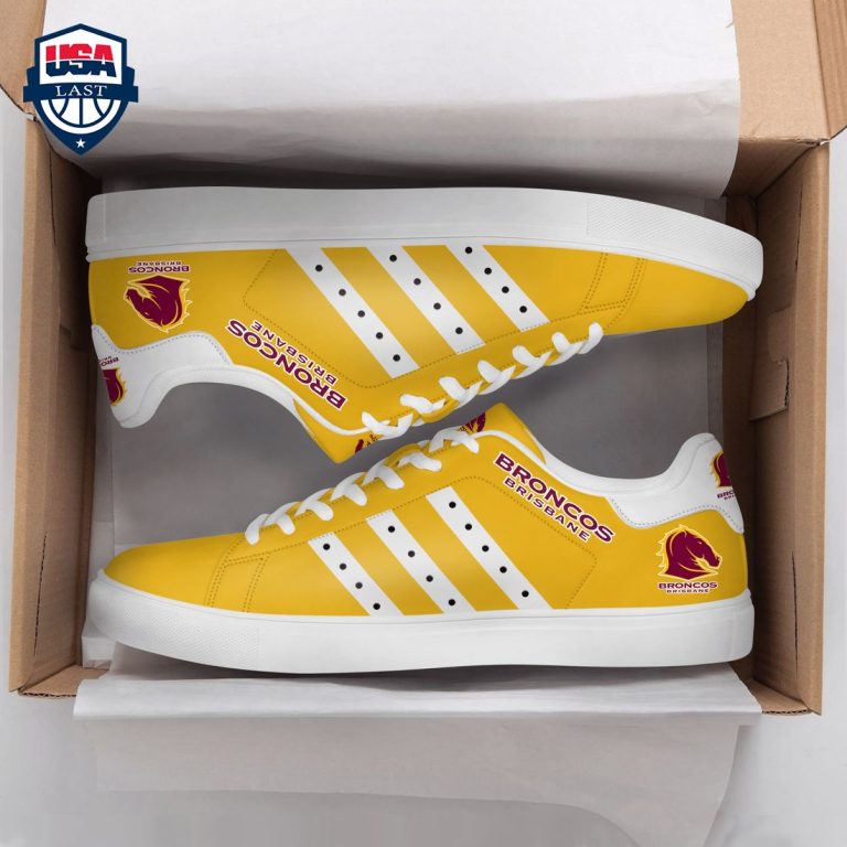 Brisbane Broncos White Stripes Style 1 Stan Smith Low Top Shoes - Selfie expert