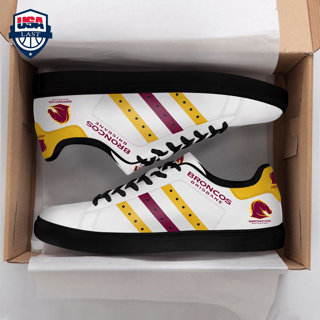 Brisbane Broncos Yellow Red Stripes Style 2 Stan Smith Low Top Shoes – Saleoff