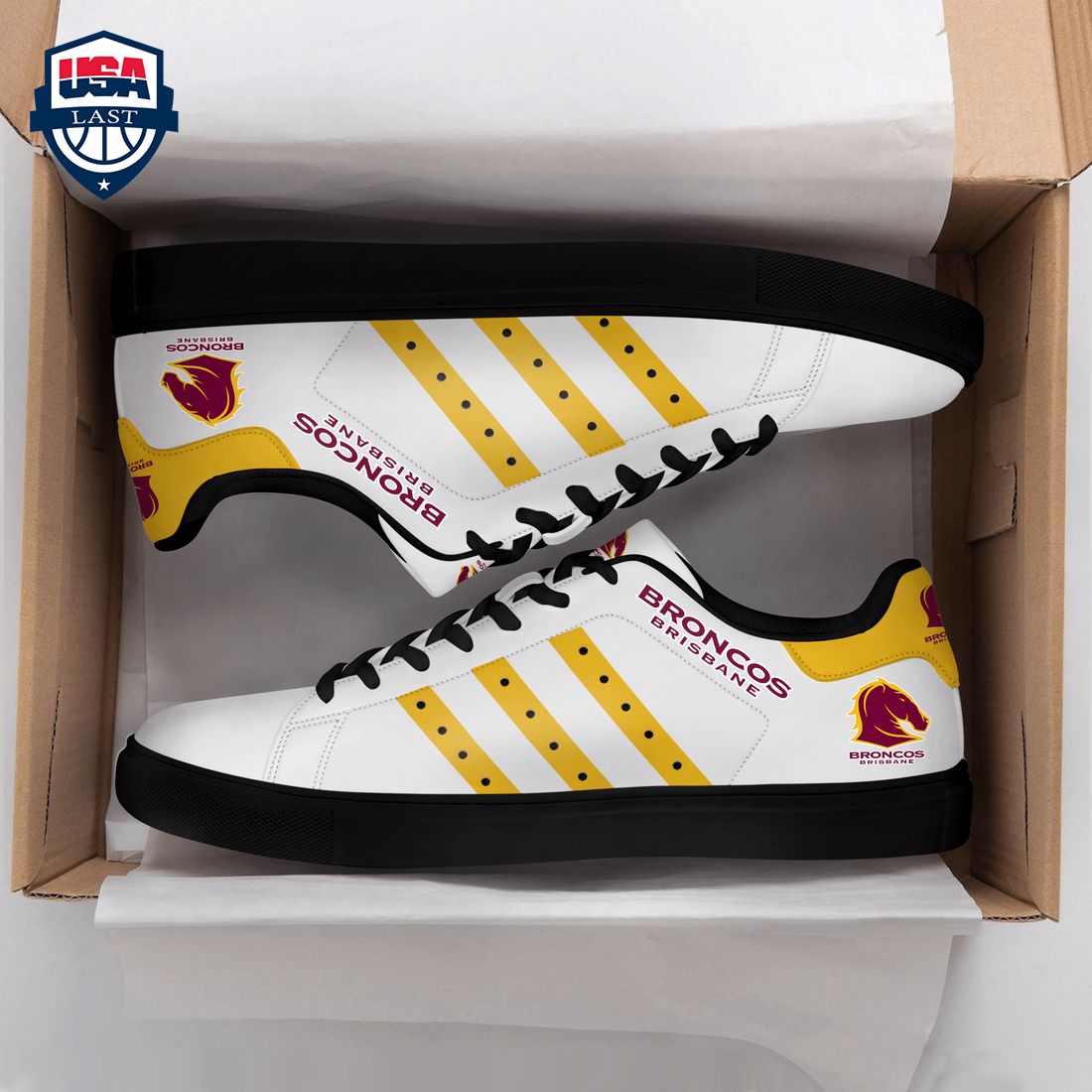 Brisbane Broncos Yellow Stripes Style 2 Stan Smith Low Top Shoes – Saleoff