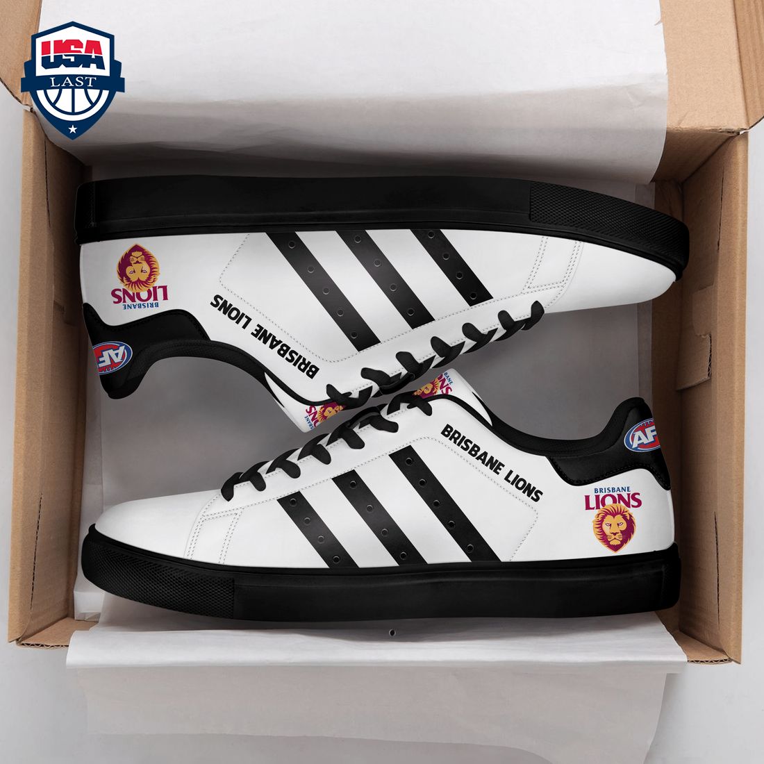 Brisbane Lions Black Stripes Style 3 Stan Smith Low Top Shoes – Saleoff