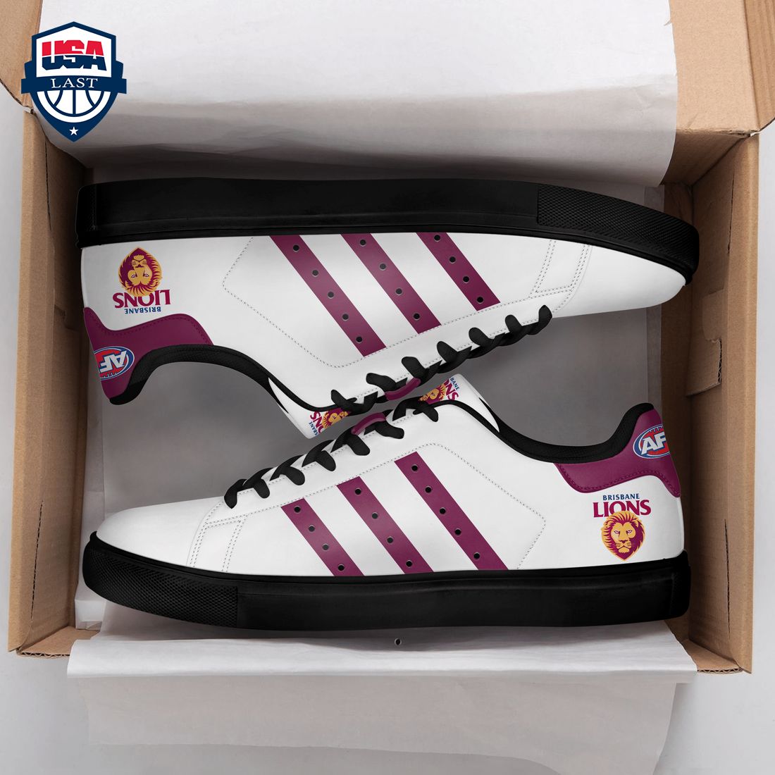 Brisbane Lions Red Stripes Style 2 Stan Smith Low Top Shoes – Saleoff