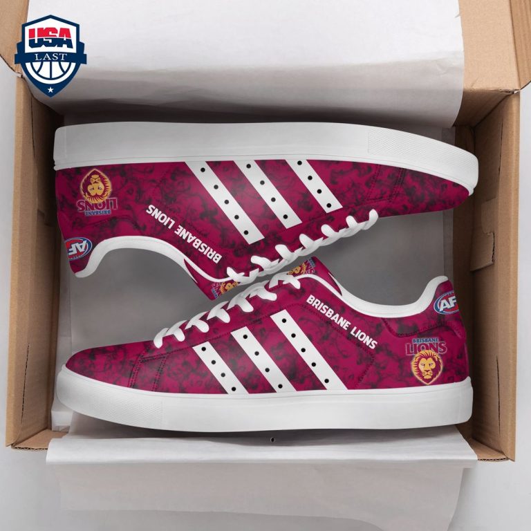 Brisbane Lions White Stripes Style 2 Stan Smith Low Top Shoes - Stand easy bro