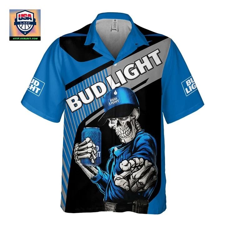 Bud Light Skull Unisex Hawaiian Shirt - Stunning