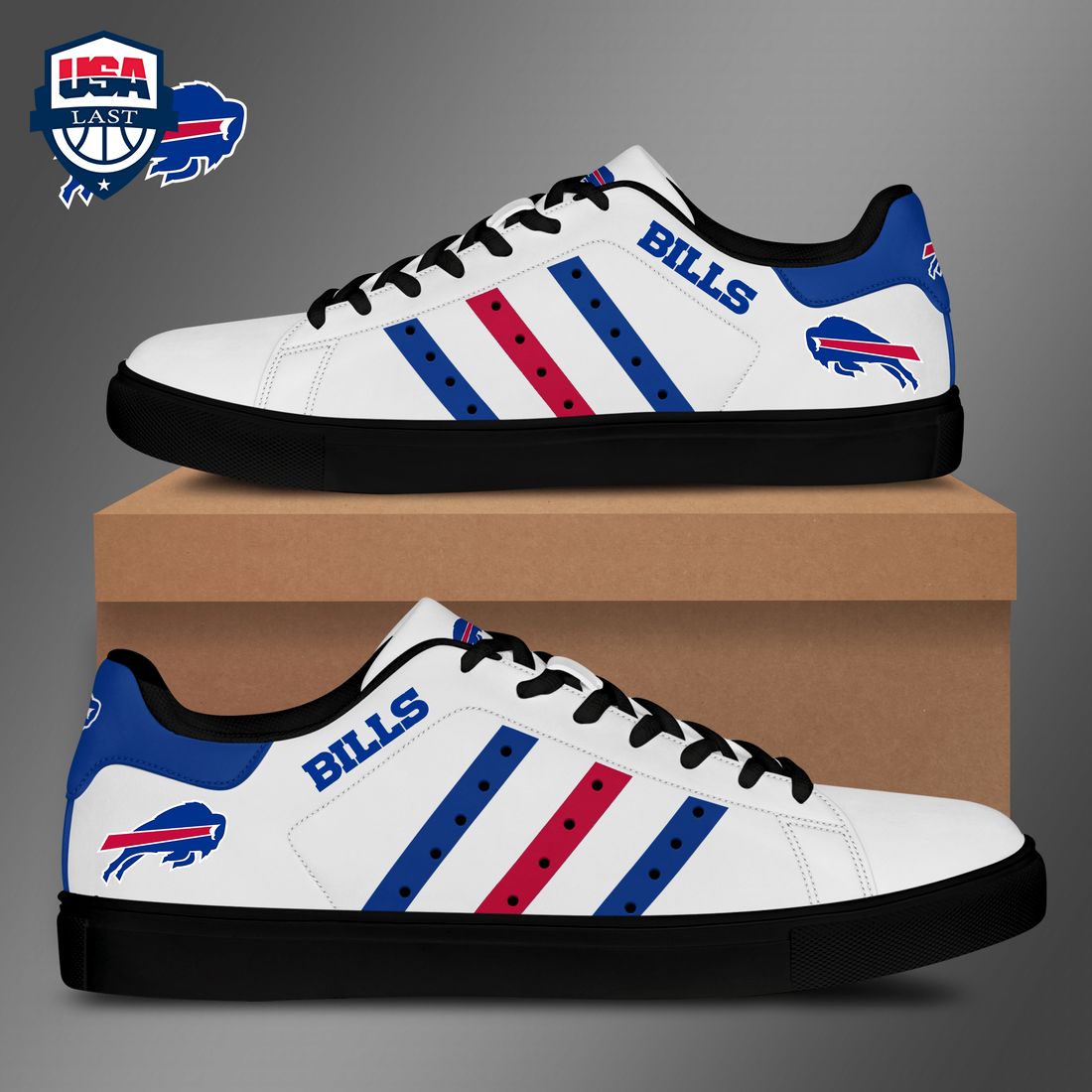 Buffalo Bills Blue Red Stripes Stan Smith Low Top Shoes – Saleoff