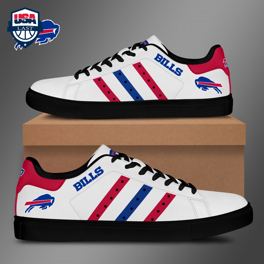 Buffalo Bills Red Blue Stripes Stan Smith Low Top Shoes – Saleoff