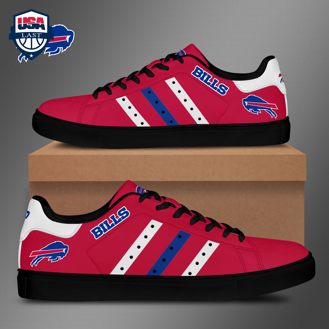 Buffalo Bills White Blue Stripes Style 1 Stan Smith Low Top Shoes – Saleoff