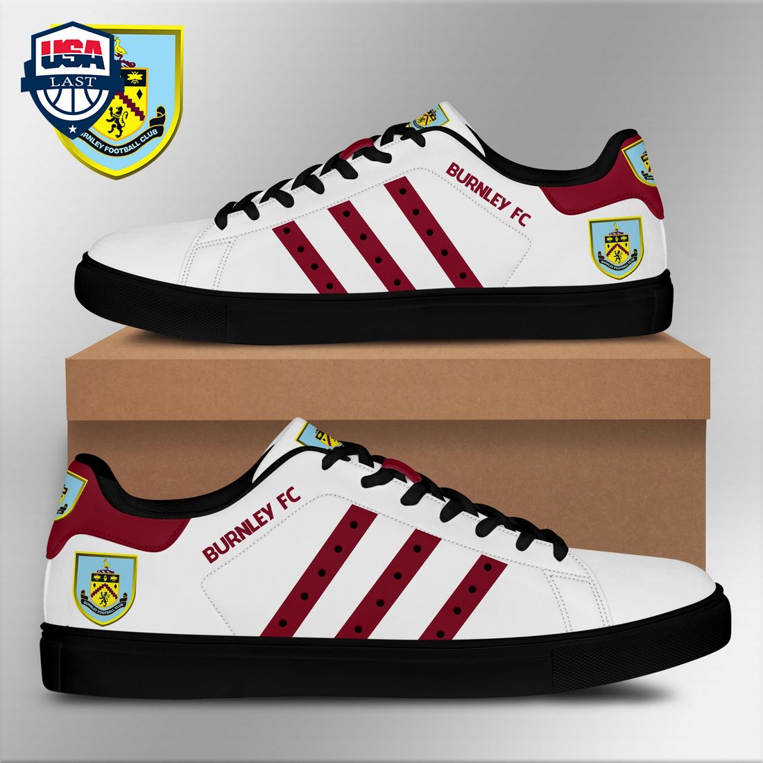 Burnley FC Red Stripes Style 4 Stan Smith Low Top Shoes – Saleoff