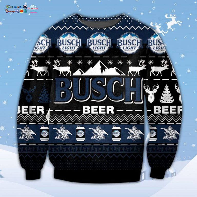 Busch Beer Ver 2 Ugly Christmas Sweater - Radiant and glowing Pic dear