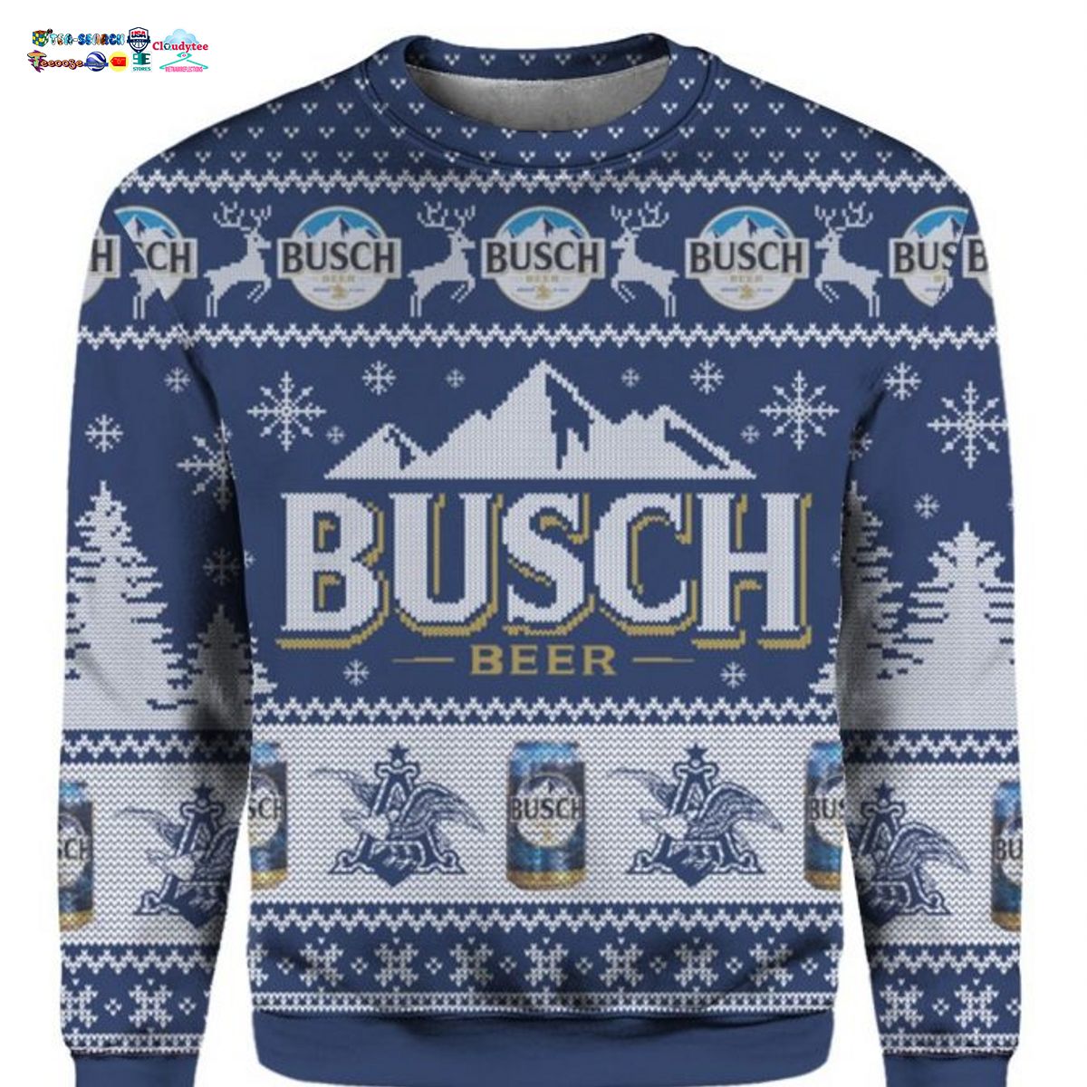Busch Beer Ver 3 Ugly Christmas Sweater
