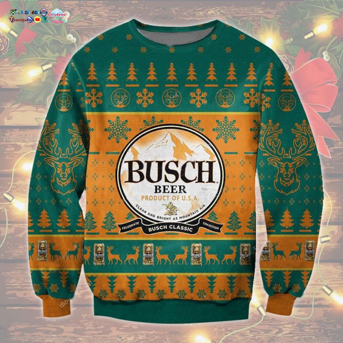 Busch Beer Ver 5 Ugly Christmas Sweater