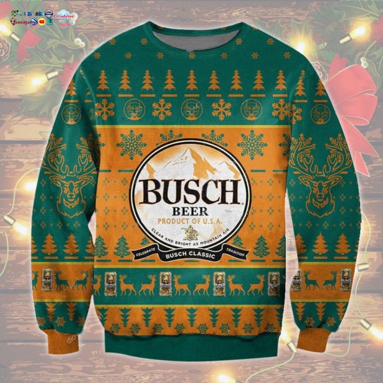 Busch Beer Ver 5 Ugly Christmas Sweater - I like your dress, it is amazing