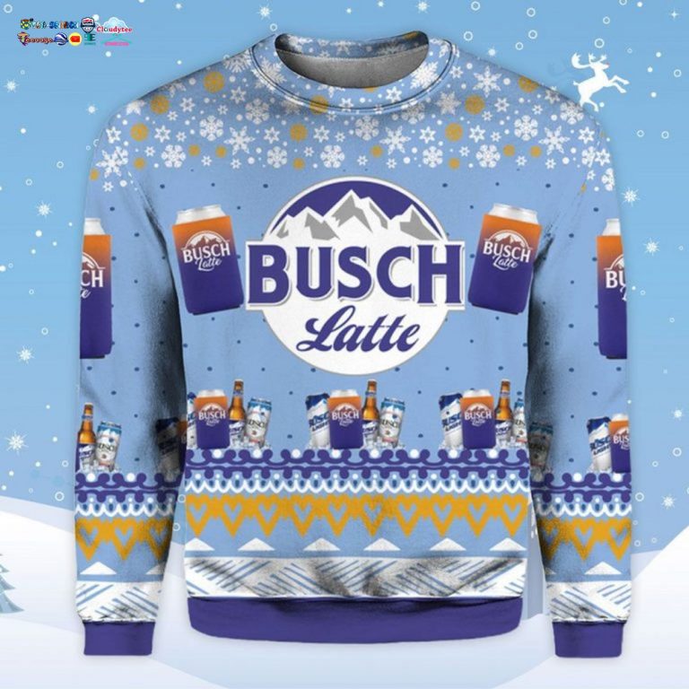 Busch Latte Beer Ugly Christmas Sweater - Your face is glowing like a red rose