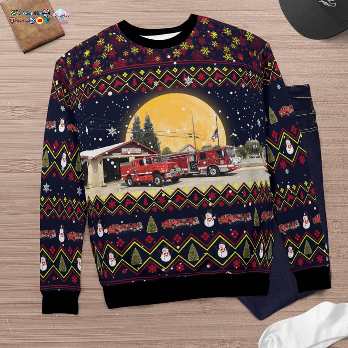 California Calaveras Consolidated Fire Protection District 3D Christmas Sweater