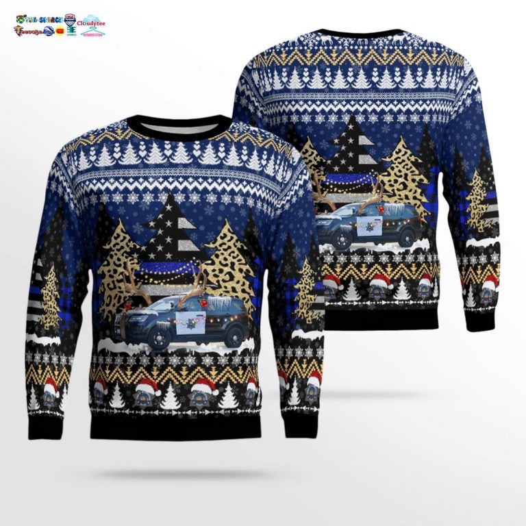 California Hillsborough Police Department 3D Christmas Sweater - Cutting dash