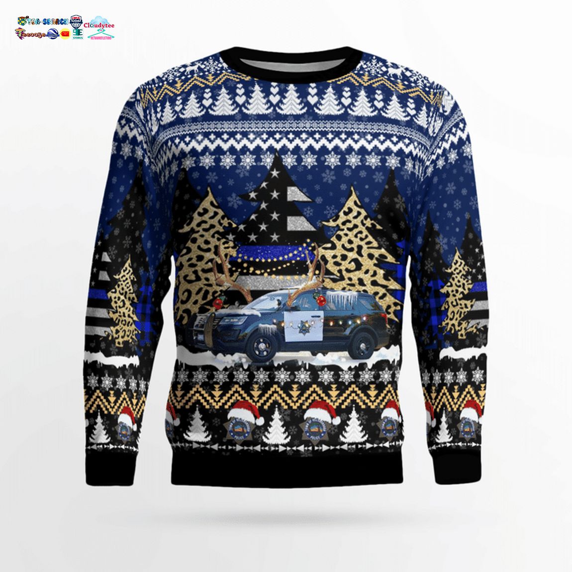 California Hillsborough Police Department 3D Christmas Sweater - Saleoff