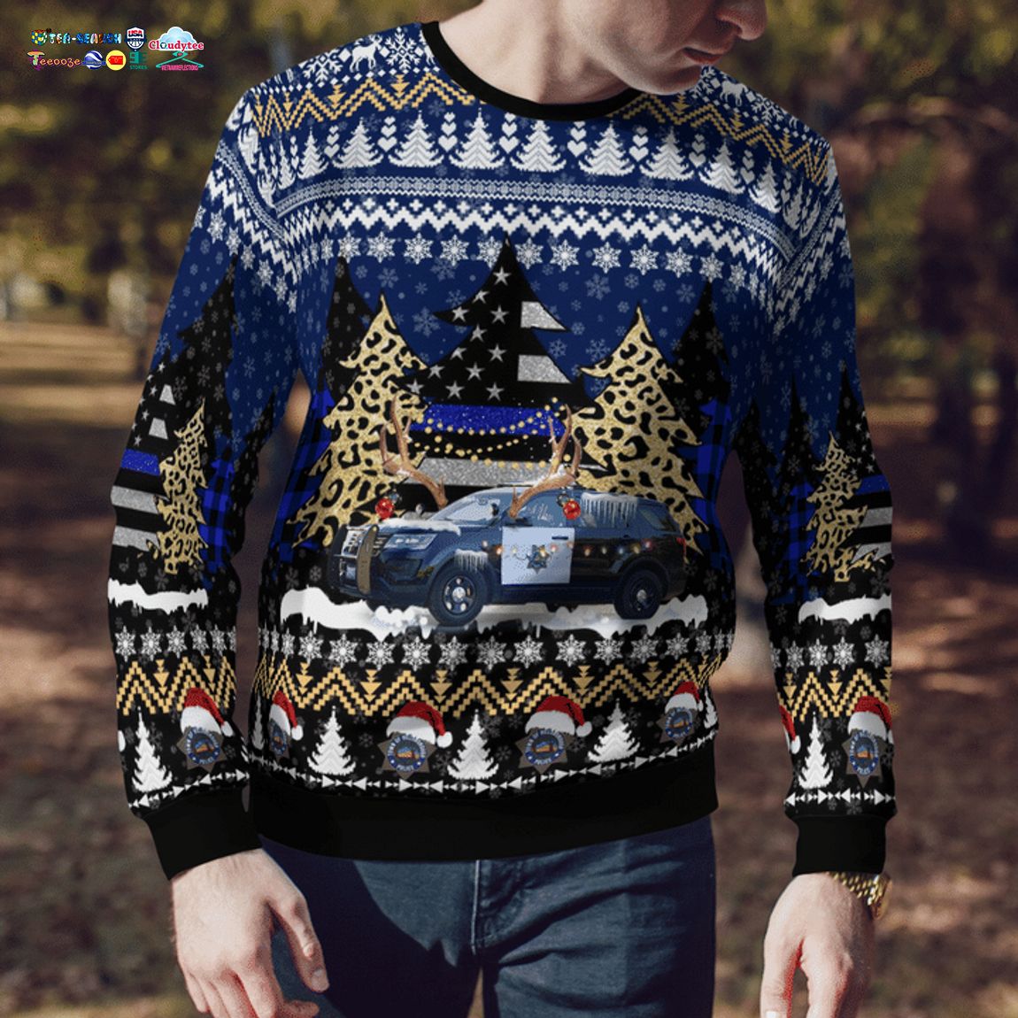 California Hillsborough Police Department 3D Christmas Sweater - Saleoff
