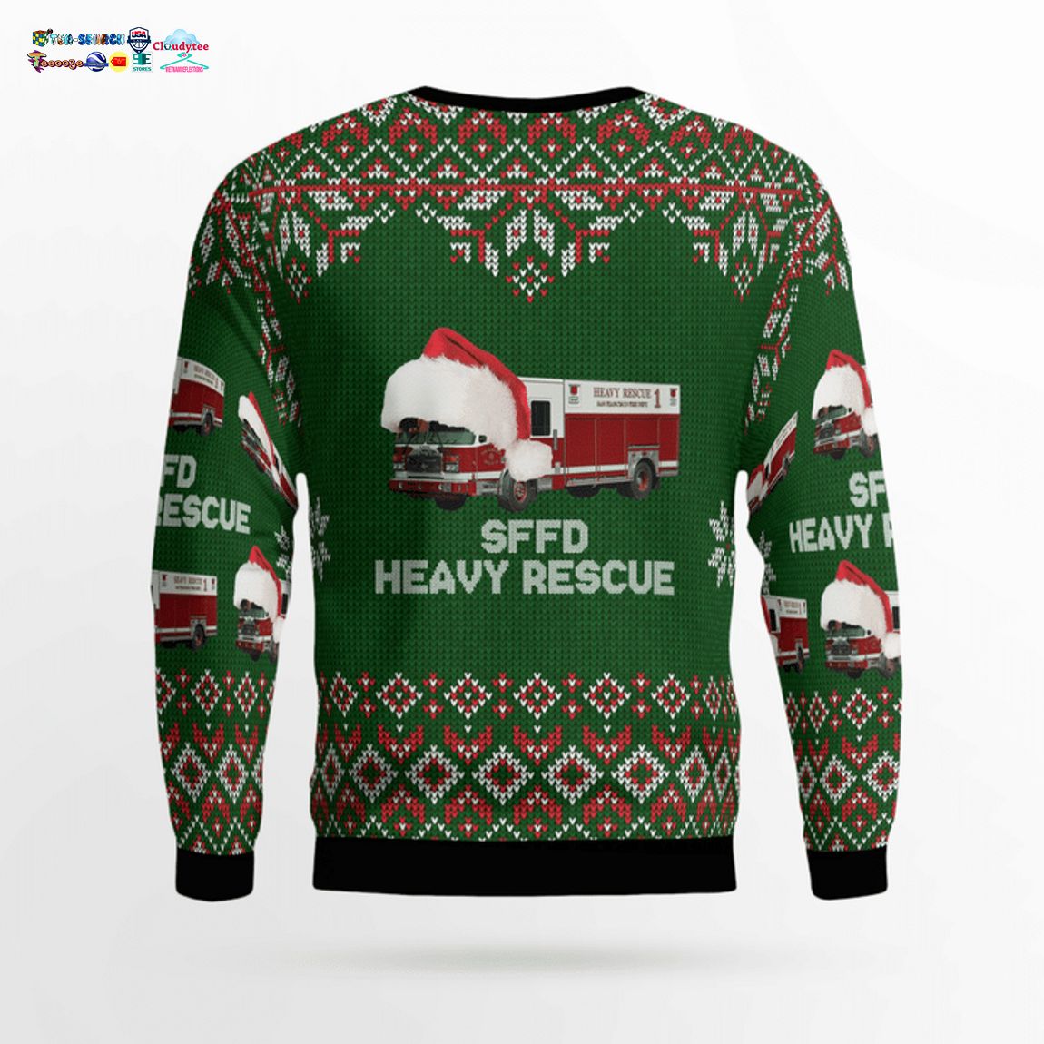 California San Francisco Fire Department Heavy Rescue 1 3D Christmas Sweater