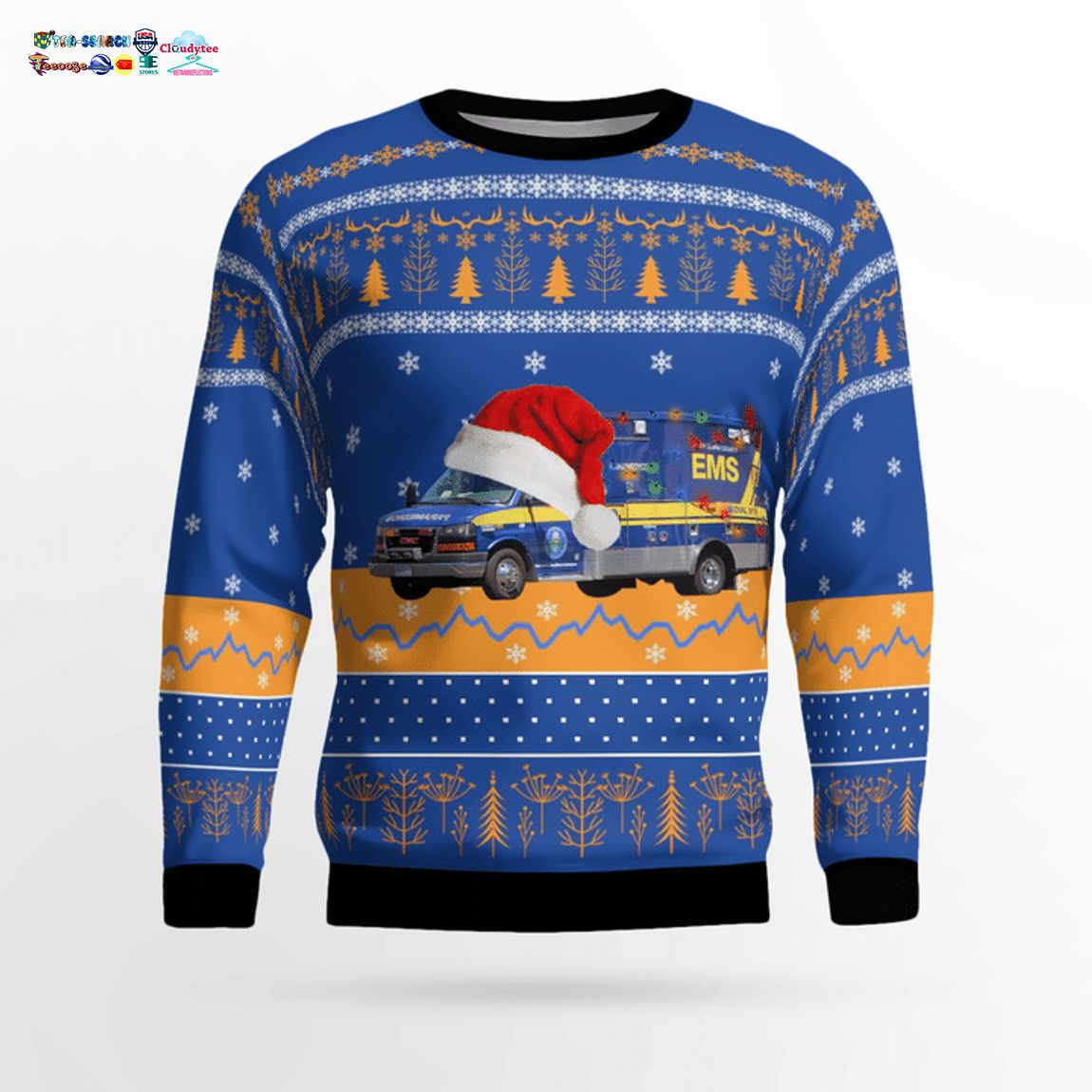 California Santa Clara County EMS 3D Christmas Sweater - Saleoff