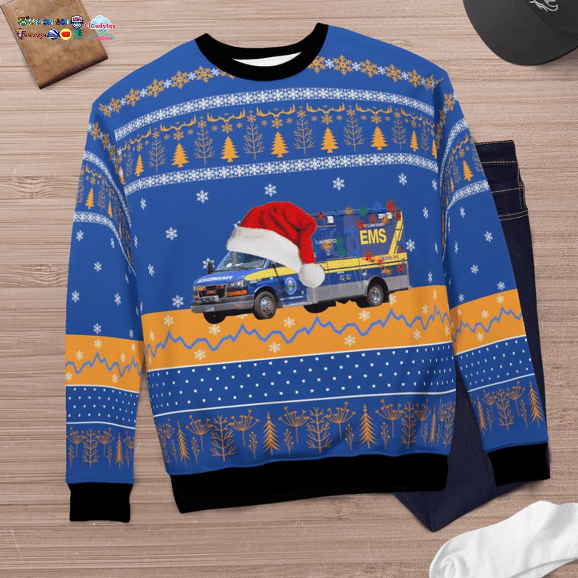 California Santa Clara County EMS 3D Christmas Sweater - Saleoff