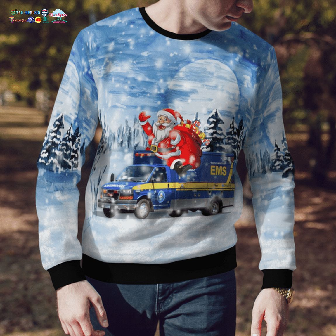 California Santa Clara County EMS Ver 2 3D Christmas Sweater