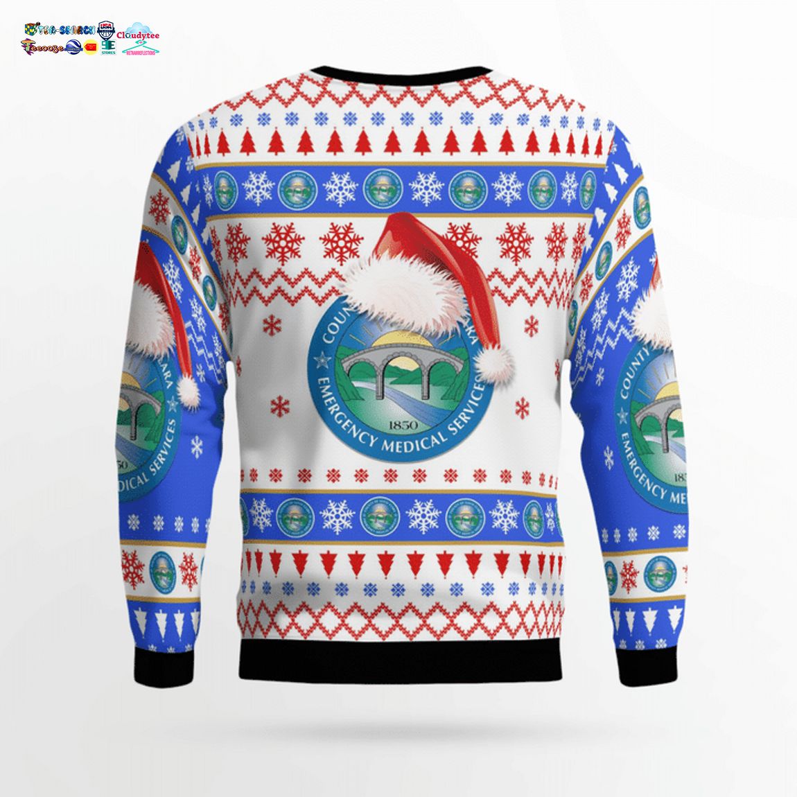 California Santa Clara County EMS Ver 3 3D Christmas Sweater
