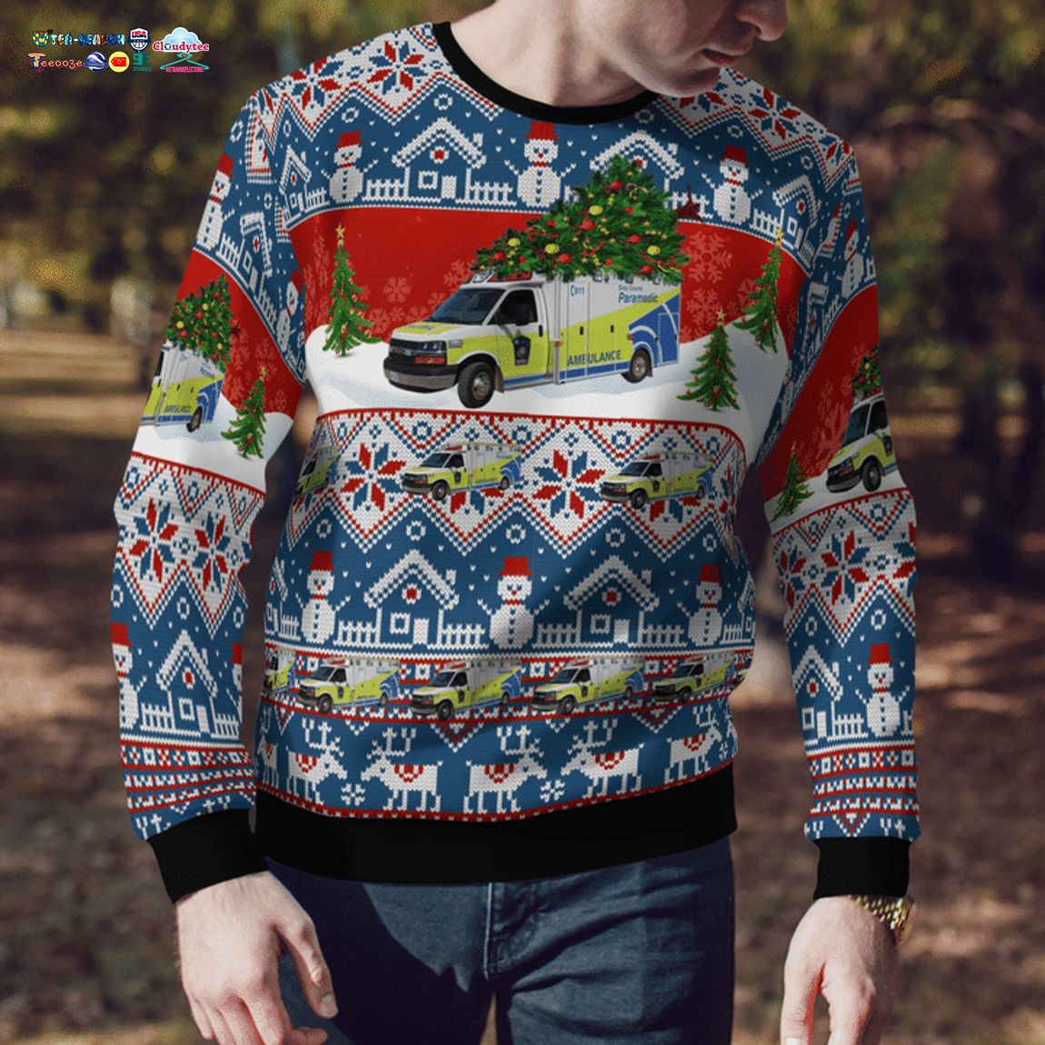 Canada Grey County Paramedic Services Ver 2 3D Christmas Sweater - Saleoff