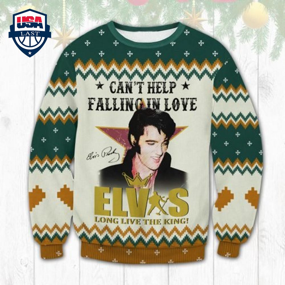 Can’t Help Falling In Love Elvis Long Live The King Ugly Christmas Sweater – Saleoff