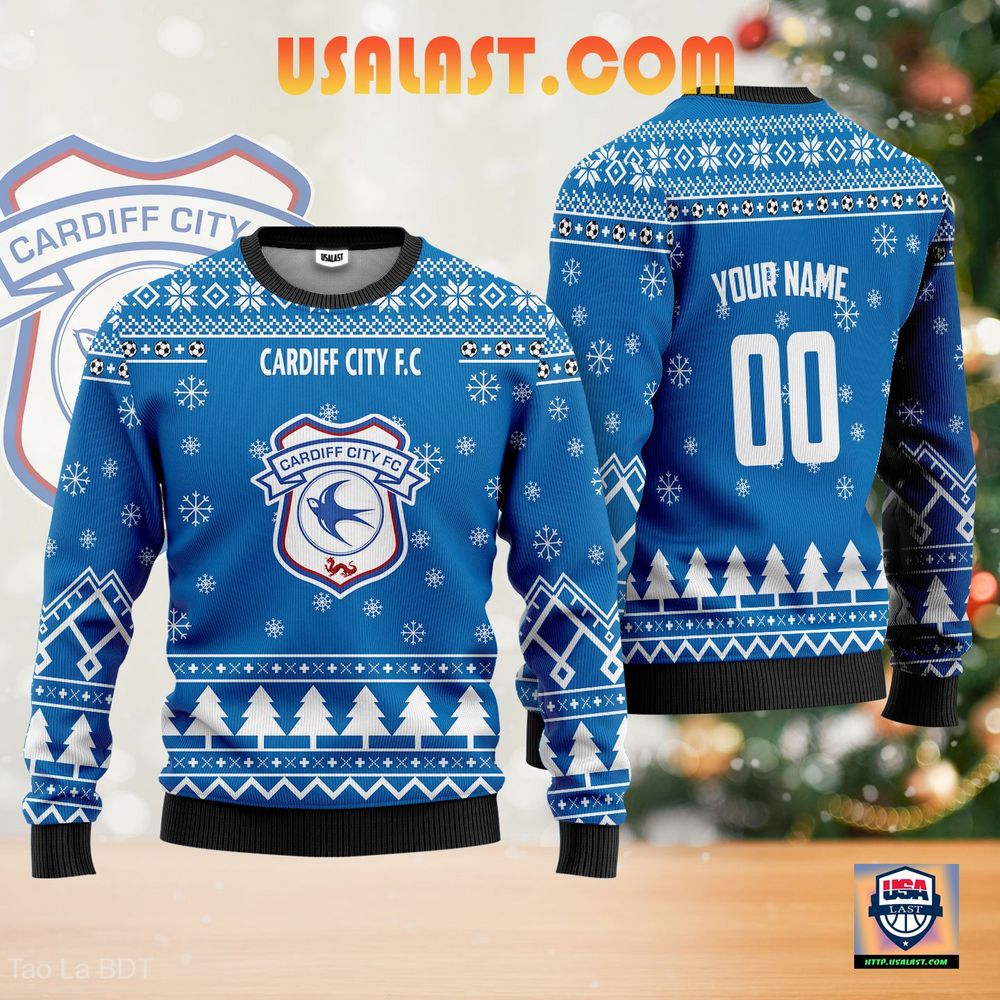 Cardiff City F.C Ugly Christmas Sweater Blue Version – Usalast