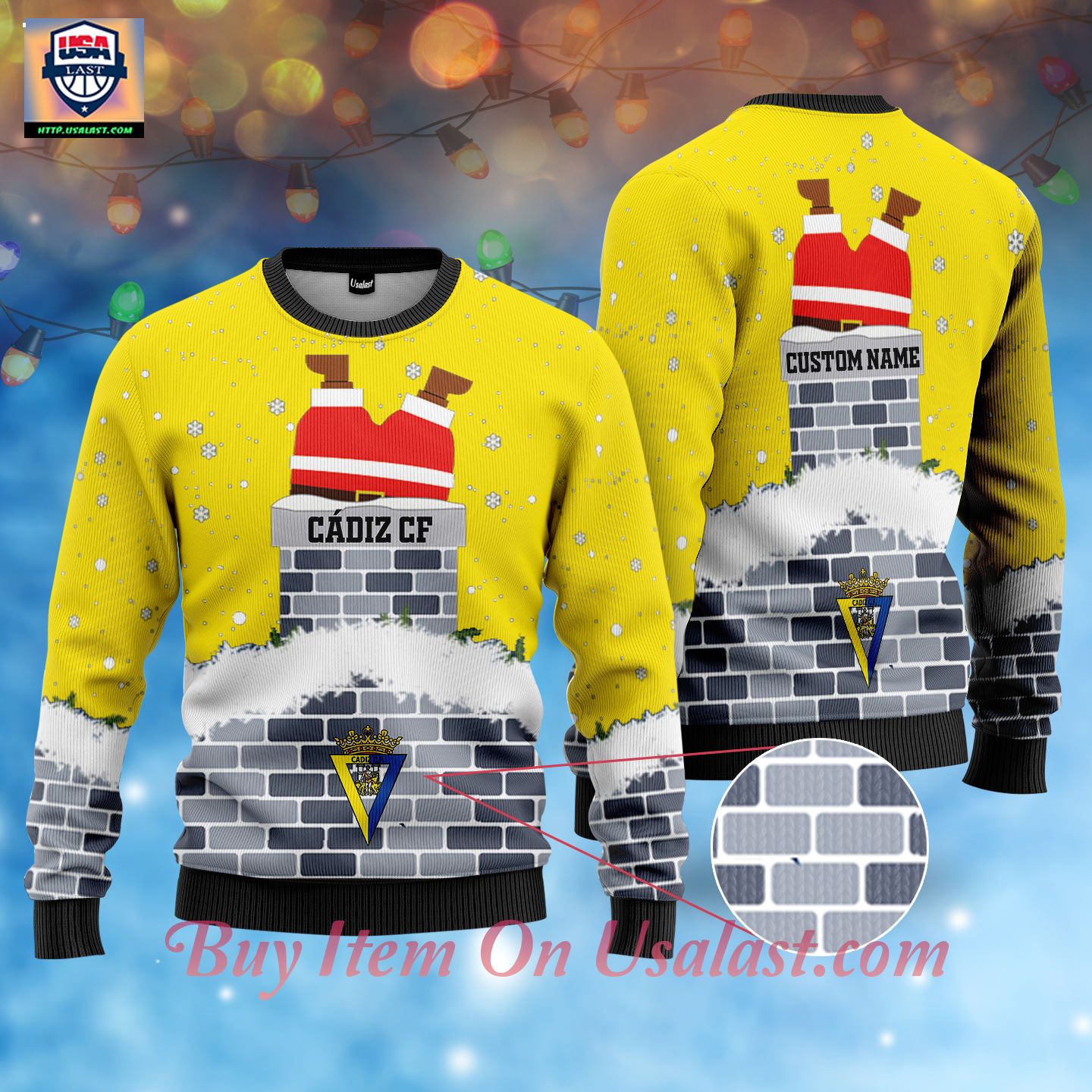Cádiz CF Santa Claus Custom Name Ugly Christmas Sweater – Usalast