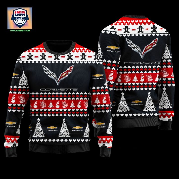 Chevrolet Corvette Merry Christmas Black Ugly Sweater - Best click of yours