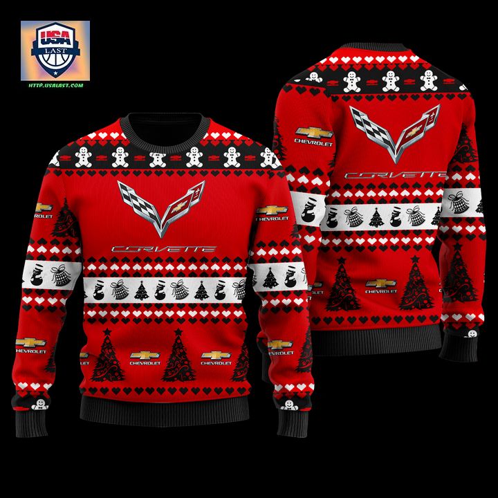 Chevrolet Corvette Merry Christmas Red Ugly Sweater - My friends!