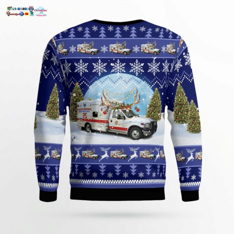 Chicago Fire Department Ambulance 85 3D Christmas Sweater - Stand easy bro