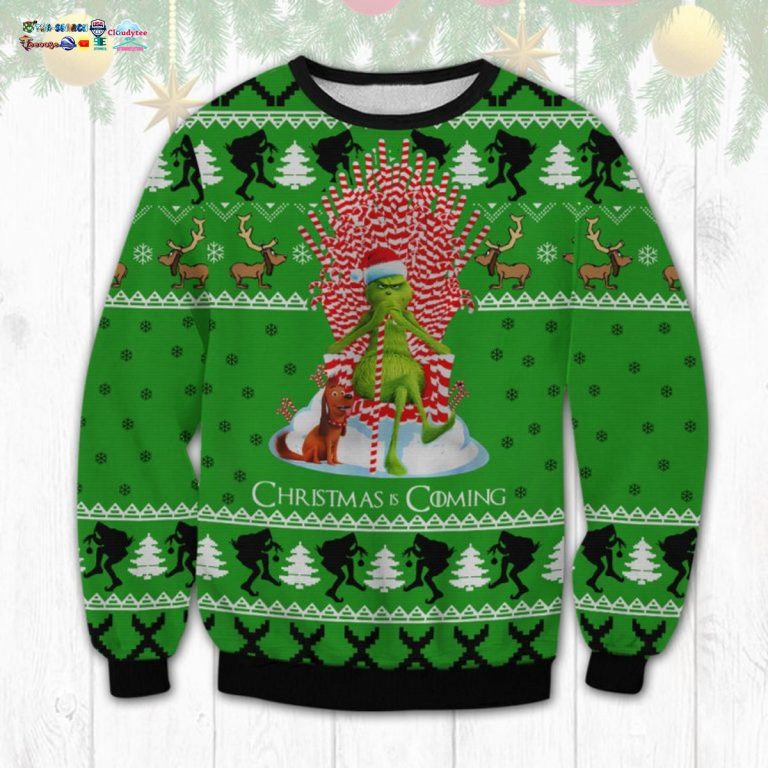 Christmas Coming Grinch Ugly Christmas Sweater - Nice shot bro