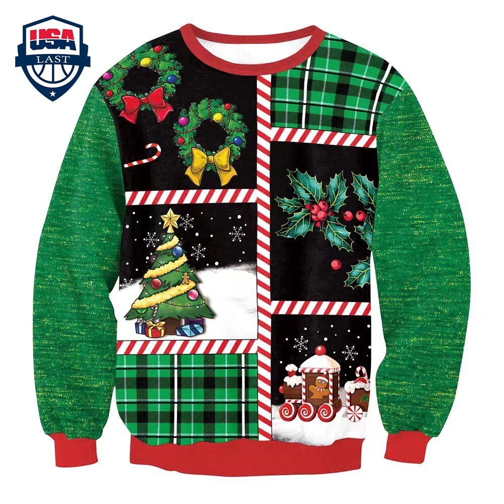 Christmas Tree Gingerbread Train Ugly Christmas Sweater – Saleoff