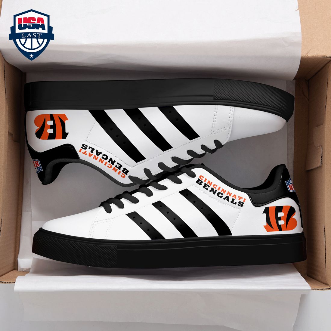 Cincinnati Bengals Black Stripes Stan Smith Low Top Shoes – Saleoff
