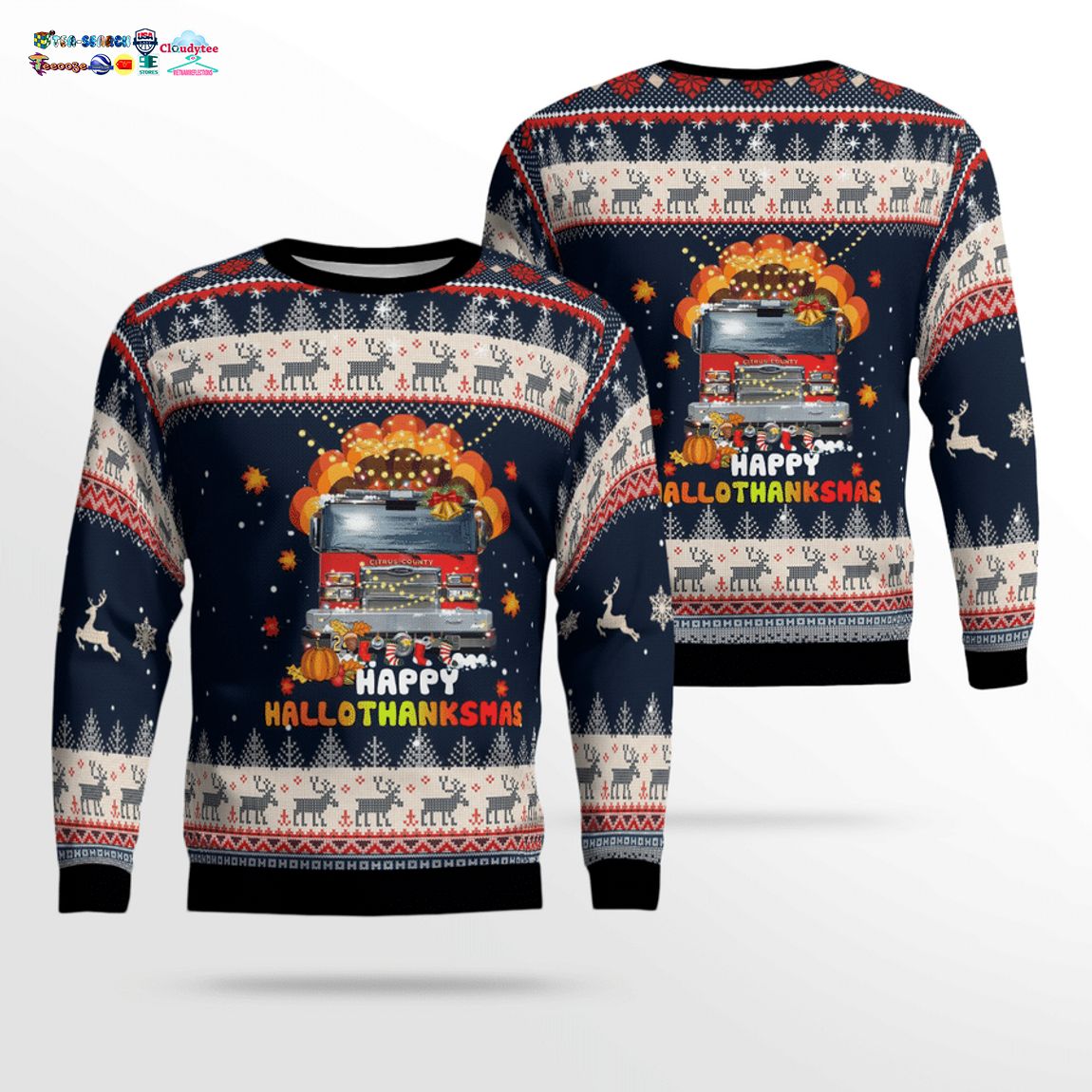 Citrus County Fire Rescue 3D Christmas Sweater
