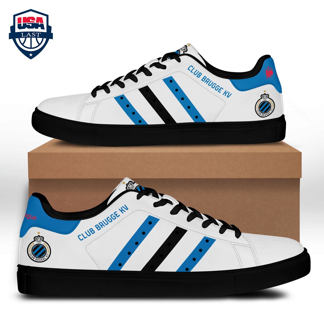 Club Brugge KV Blue Black Stripes Stan Smith Low Top Shoes – Saleoff