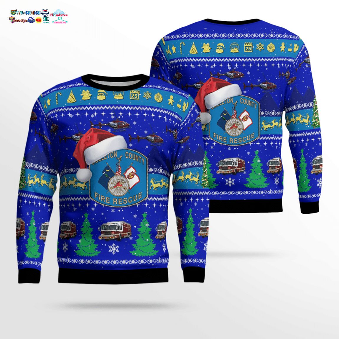 Colleton County Fire Rescue 3D Christmas Sweater – Saleoff