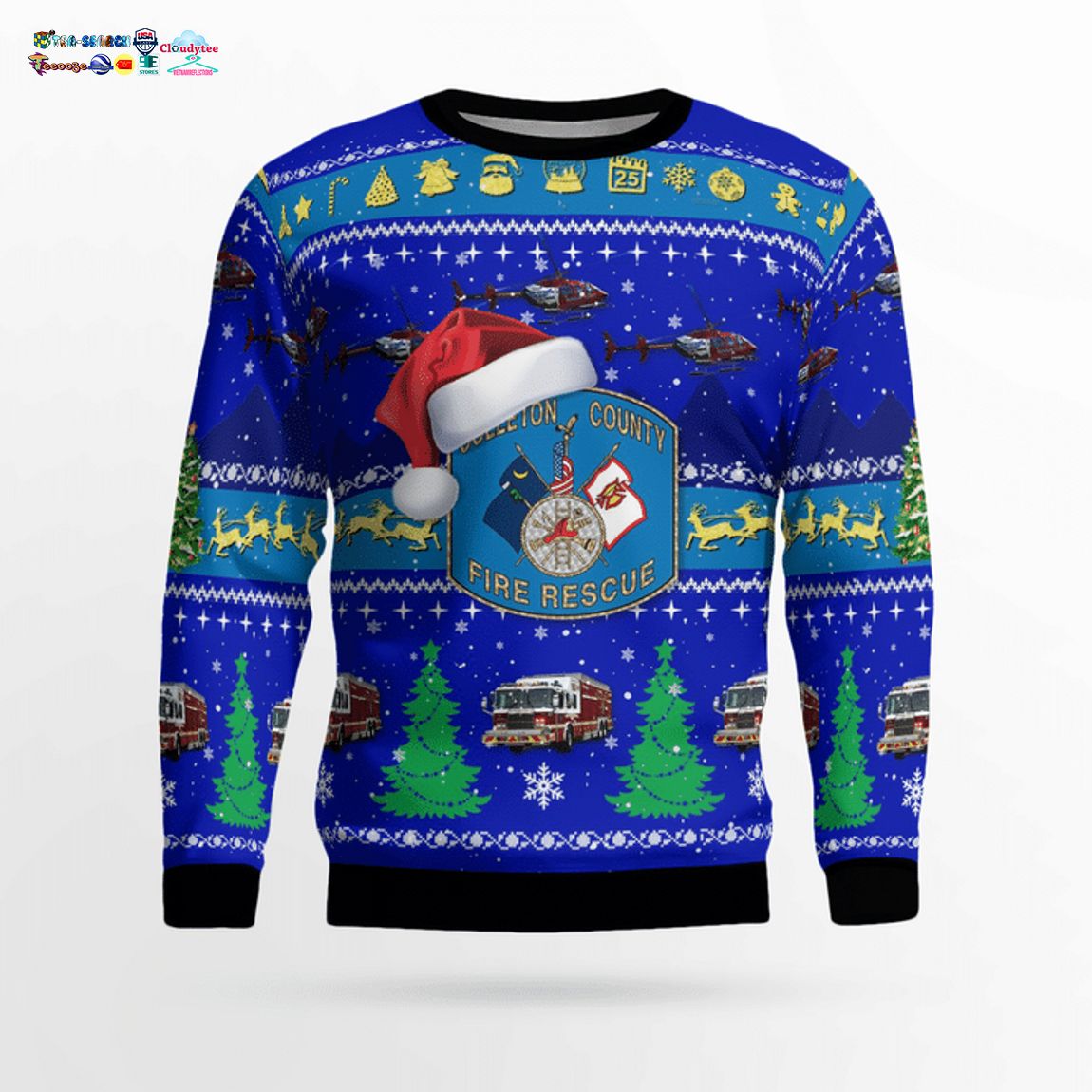Colleton County Fire Rescue 3D Christmas Sweater - Saleoff