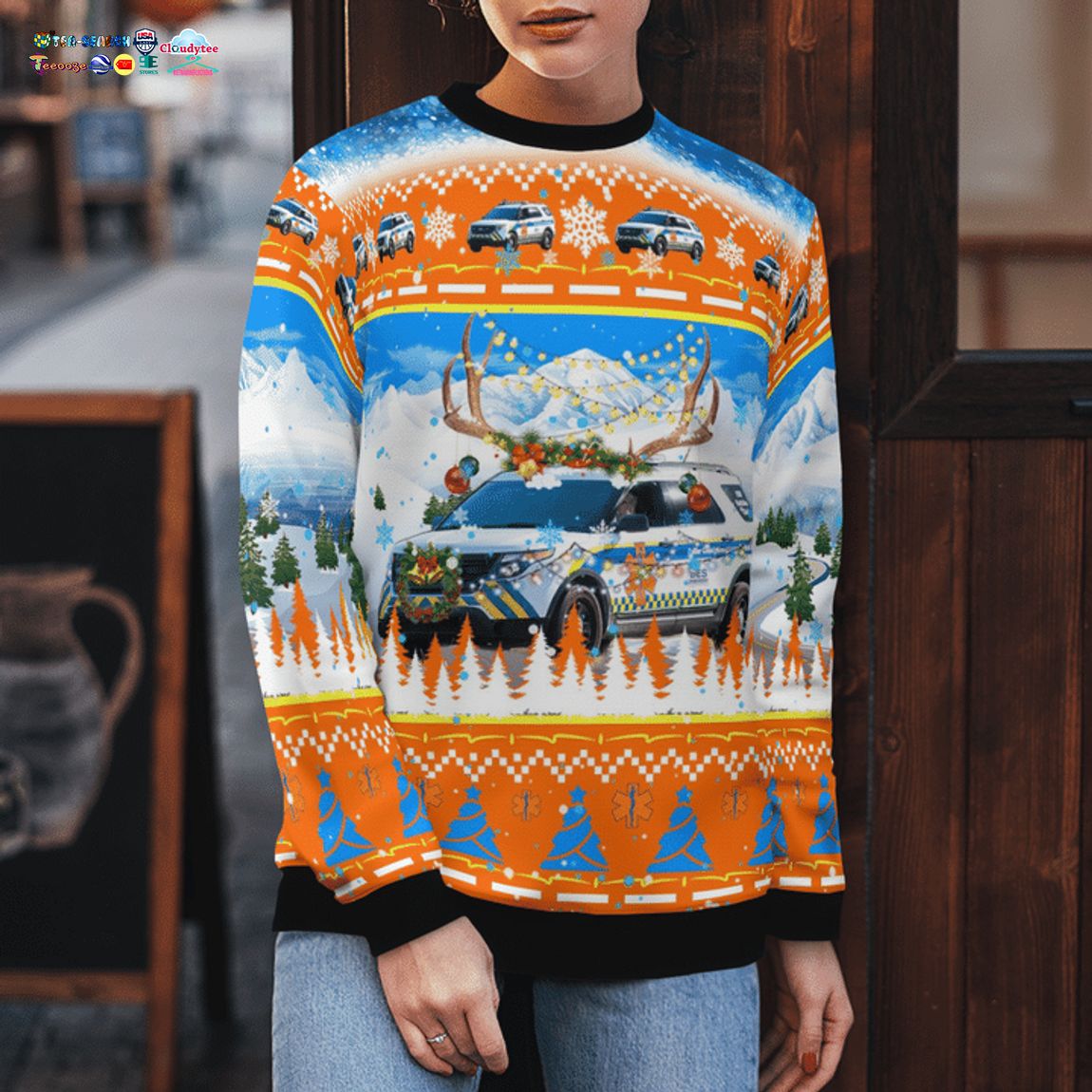Collier County EMS Ford Explorer 3D Christmas Sweater - Saleoff