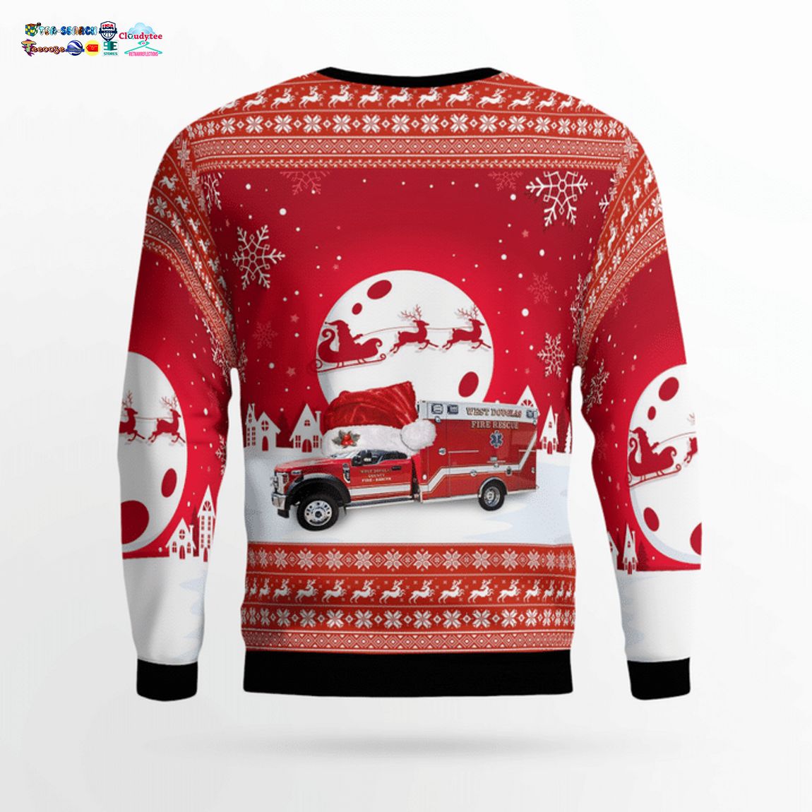 Colorado West Douglas County Fire Rescue EMS 3D Christmas Sweater