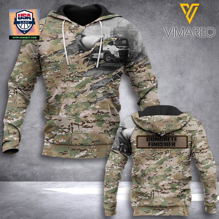 Concrete Finisher Camo 3D All Over Print Hoodie - You look elegant man