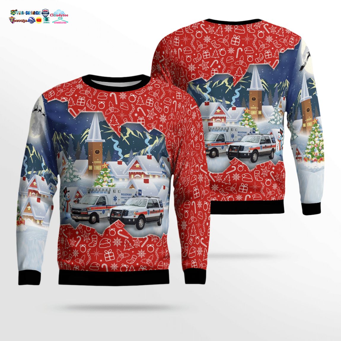 Connecticut Westport Volunteer EMS 3D Christmas Sweater - Best click of yours