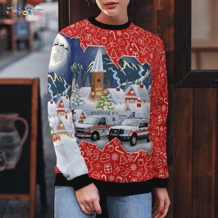 Connecticut Westport Volunteer EMS 3D Christmas Sweater - Elegant picture.