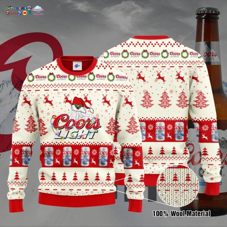 Coors Light Santa Hat Ugly Christmas Sweater - Good look mam