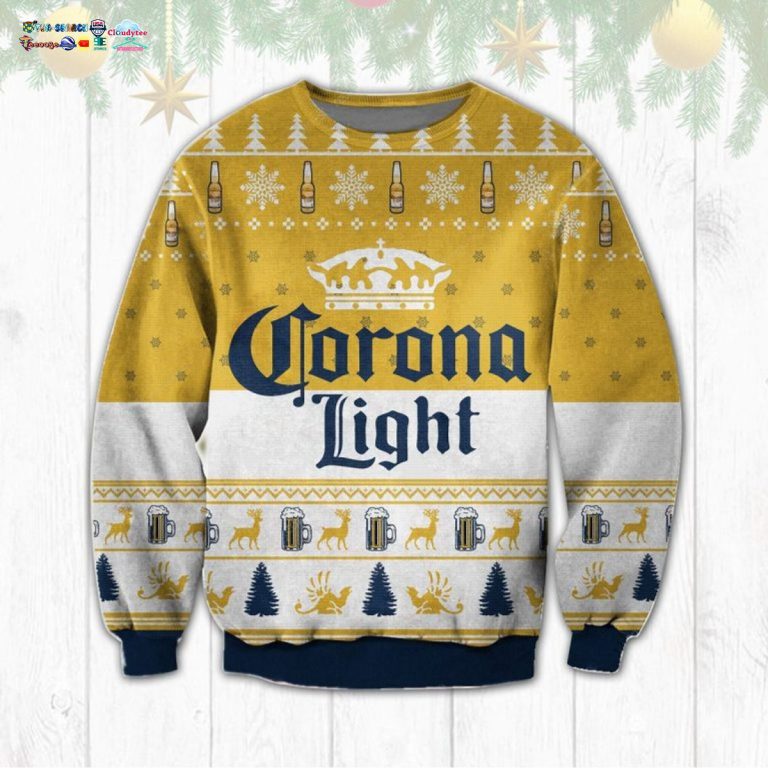 Corona Light Ugly Christmas Sweater - Beauty is power; a smile is its sword.
