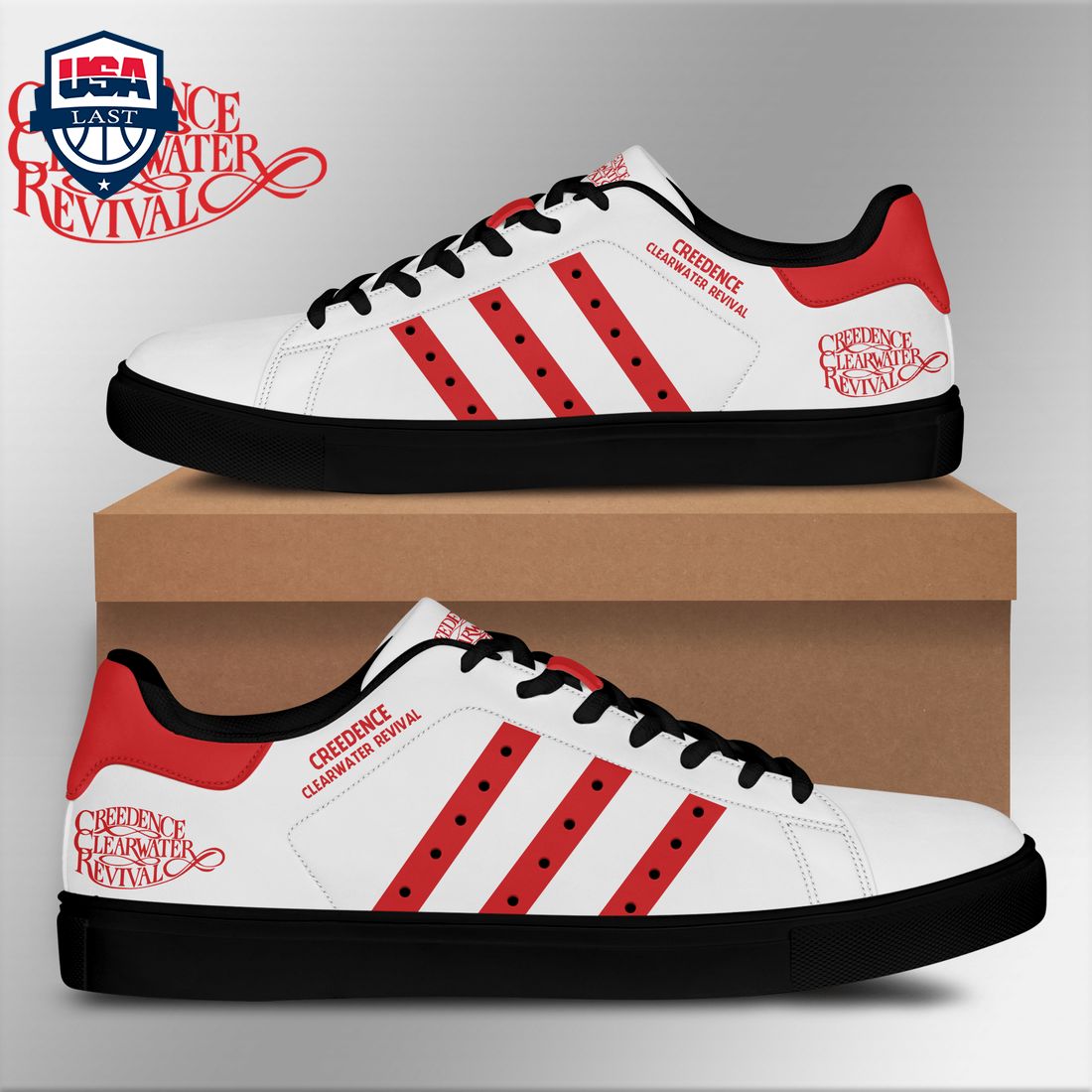 Creedence Clearwater Revival Red Stripes Style 1 Stan Smith Low Top Shoes – Saleoff