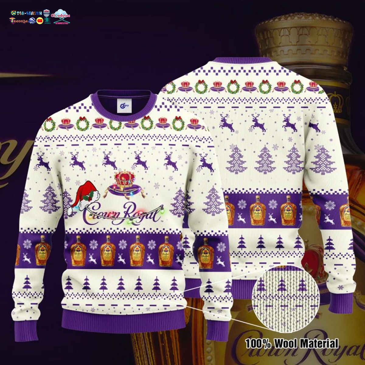 Crown Royal Santa Hat Ugly Christmas Sweater