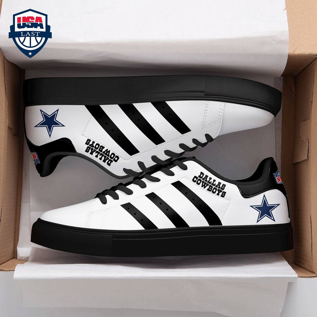 Dallas Cowboys Black Stripes Stan Smith Low Top Shoes - Sizzling